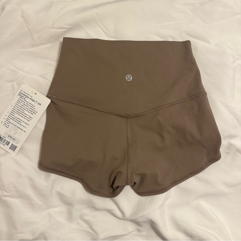 Sz 4 Lululemon athletica Women's Tan Athletic Shorts, Align HR short 2”